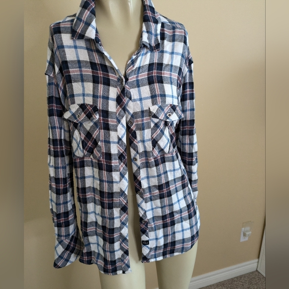 Rails x Free People Long Sleeve Plaid Button Down Blouse Women's Small